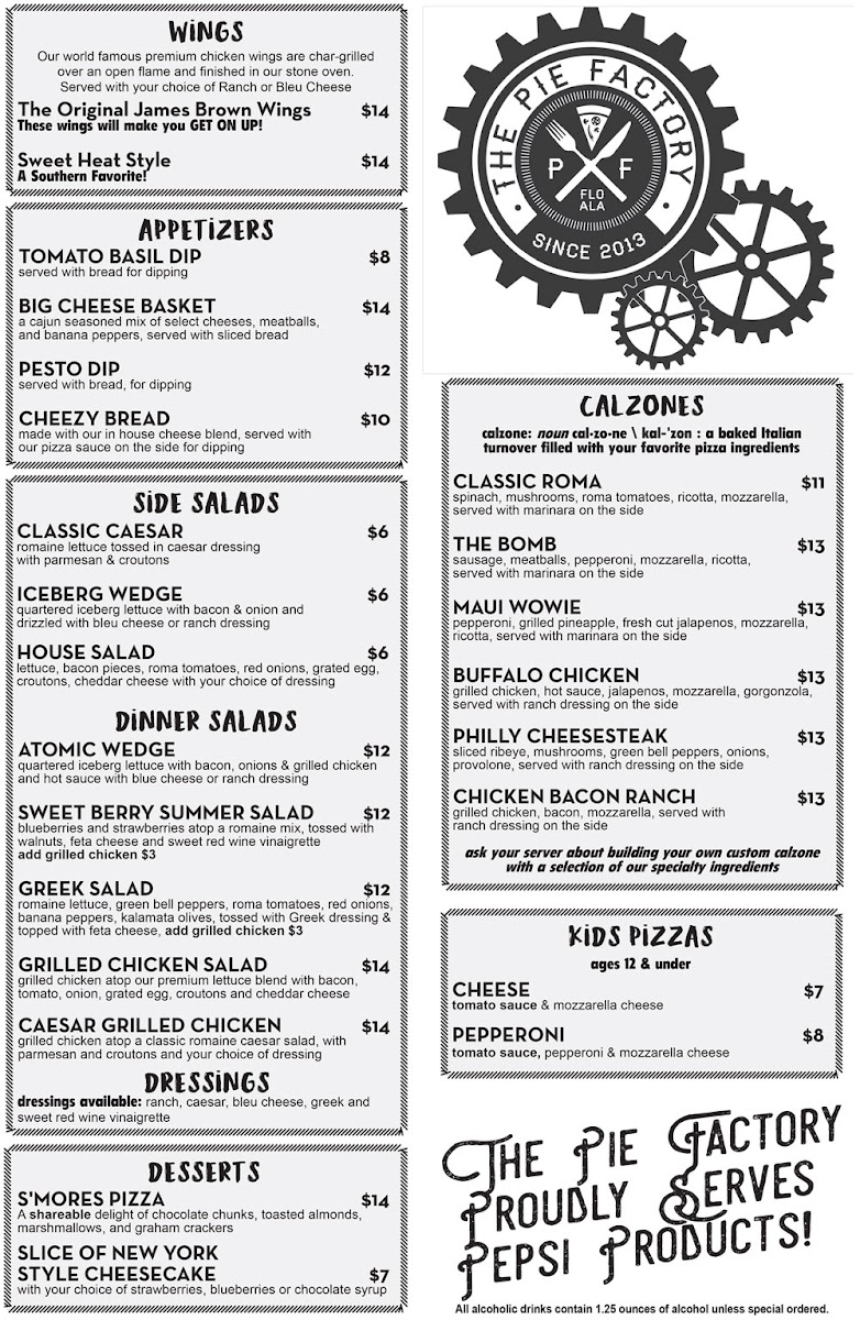 Menu The Pie Factory (Jasper)-2