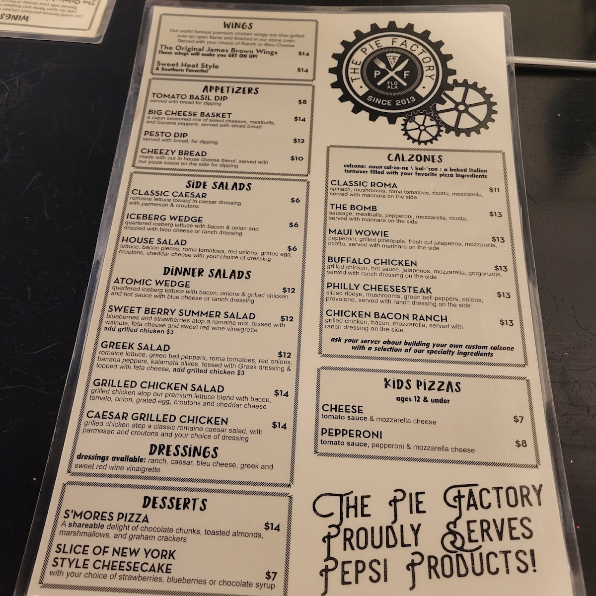 Menu The Pie Factory (Jasper)-4